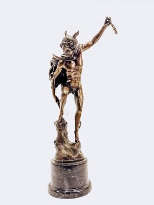 Merkúr bronz szobor (Giambologna után)