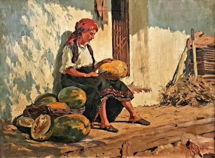 István Mérő (1873-1938): Pumpkin salesman girl