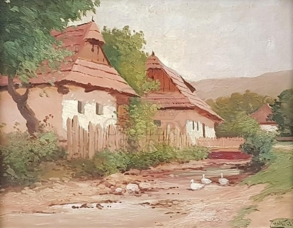 Gyula Zorkóczy (1873-1932): Village street