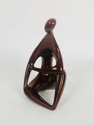 Zsolnay art deco small sculpture: Meditation