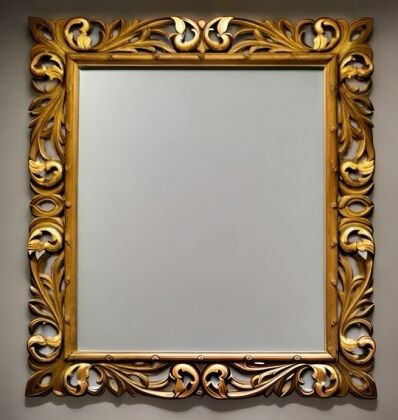 Large Ornately Carved Wood Frame Mirror