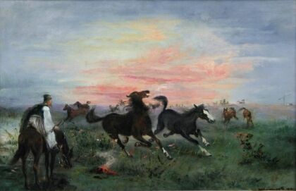 Sándor Wágner (1838-1919): Mere horses